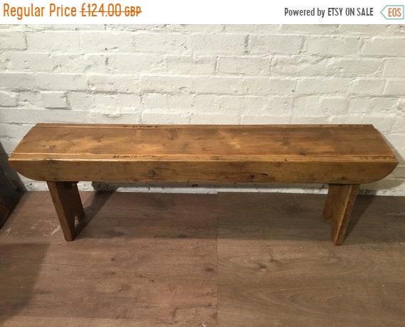 Xmas Sale Old School Antique 3ft Rustic Solid Reclaimed Pine Dining Plank Table Chair Bench - Village Orchard Furniture