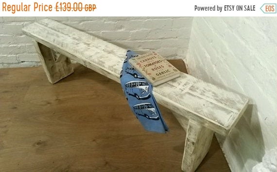 August sale FREE DELIVERY! Chunky Hand Made Solid Wood Pine White Wash Dining Chair Bench *Bespoke - Built To Last*