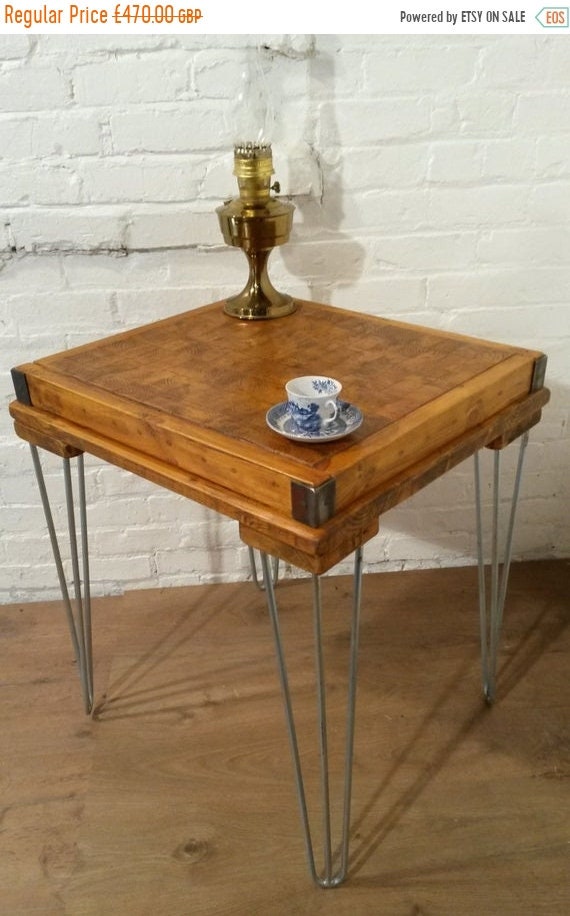 Halloween Sale HairPin Legs Reclaimed Butchers Block Solid Pine Industrial Table Kitchen Island - Village Orchard Furniture