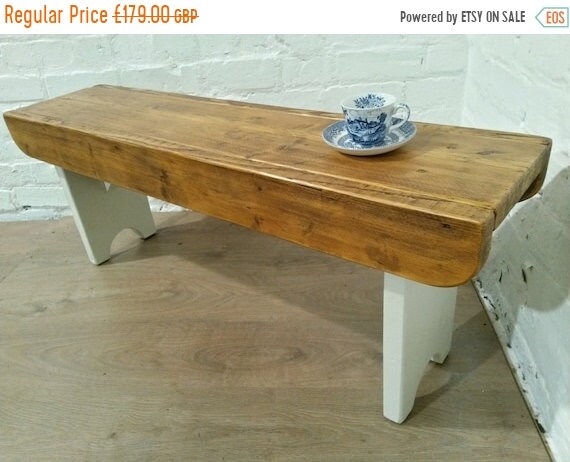 Autumn Sale F&B Painted Antique 4ft Rustic Reclaimed Old Pine Dining Plank Table Chair BENCH - Village Orchard Furniture