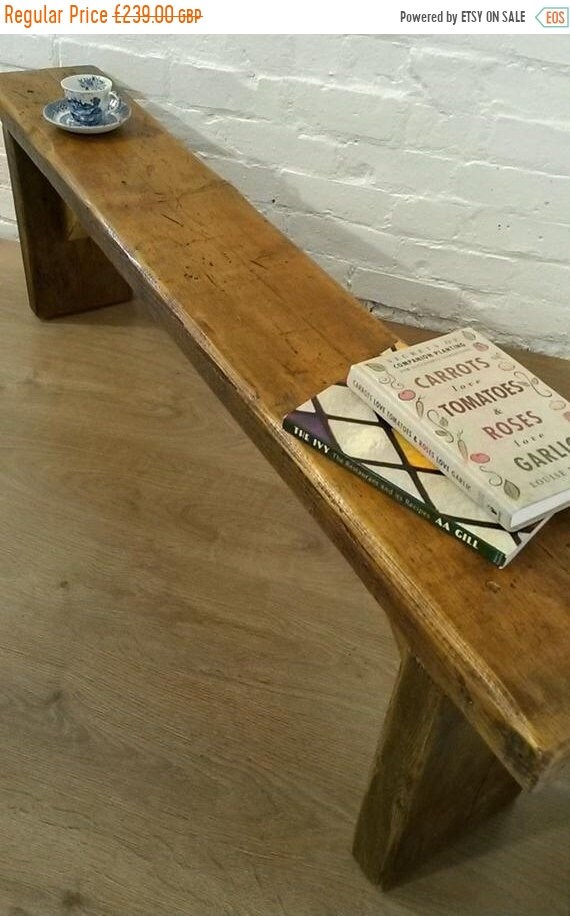 VALENTINE Sale Free Delivery 7ft Hand Made Reclaimed Old Pine Beam Solid Wood Dining Bench