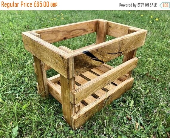 VALENTINE Sale British Hand Made Rustic Solid Oak Wood & Ply Kitchen Island Fruit Crates