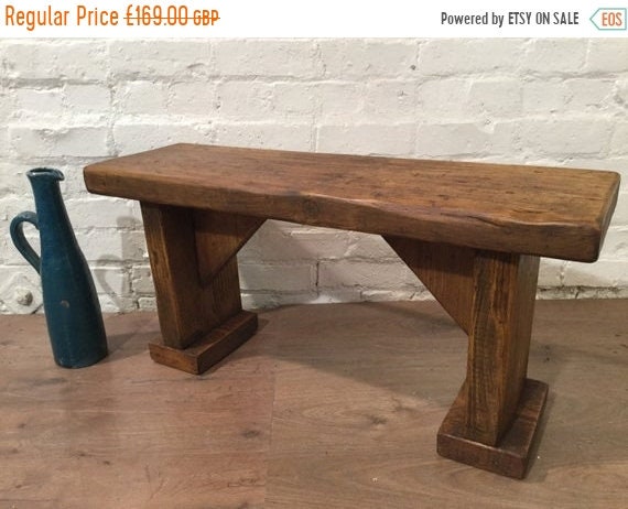 August sale X-Wide Wide-Foot Solid Rustic Vintage Reclaimed Pine Plank Dining Table BENCH - Village Orchard Furniture