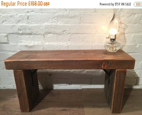Halloween Sale Only 1! 4ft HandMade 1800s Solid Rustic Wood Reclaimed Pitch Pine Vintage Bench - Village Orchard Furniture