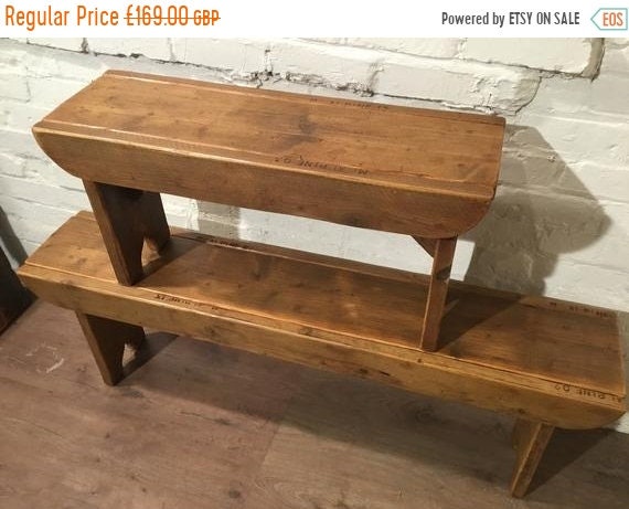 8 SALE 8 Old School Antique 4ft 6" Rustic Solid Reclaimed Old School Pine Dining Plank Table Chair Bench - Village Orchard Furniture