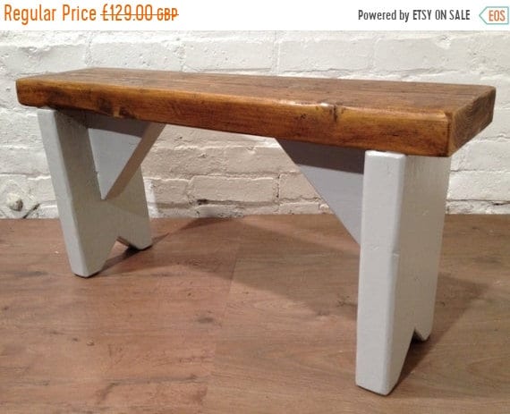 8 SALE 8 British F&B Painted 3ft Rustic Reclaimed Old Pine Dining Plank Table Chair Bench - Village Orchard Furniture