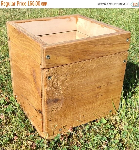 HUGE Sale NEW! Square British HandMade Rustic Solid Wood Oak & Ply Garden Flower Trough Planters