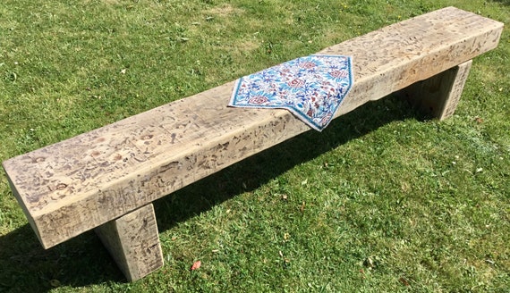 HUGE 7ft - 8ft Reclaimed Solid Wood Old Oak Beam Rustic Chunky Dining Garden Table Bench