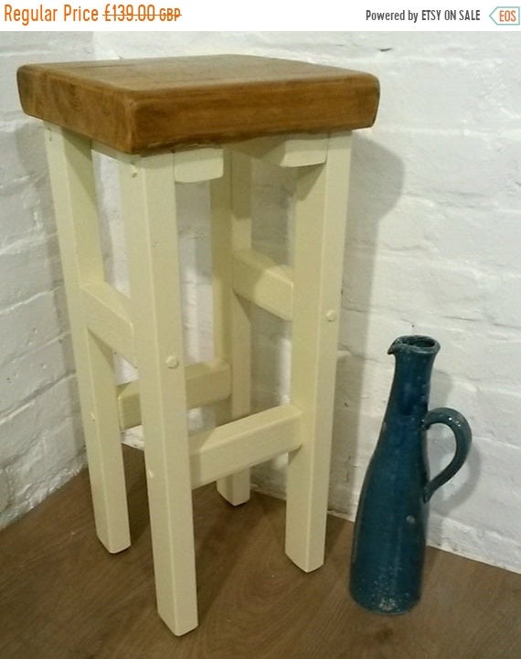 August sale FREE DELIVERY! Hand Painted F&B Made Reclaimed Solid Wood Kitchen Island Bar Stool