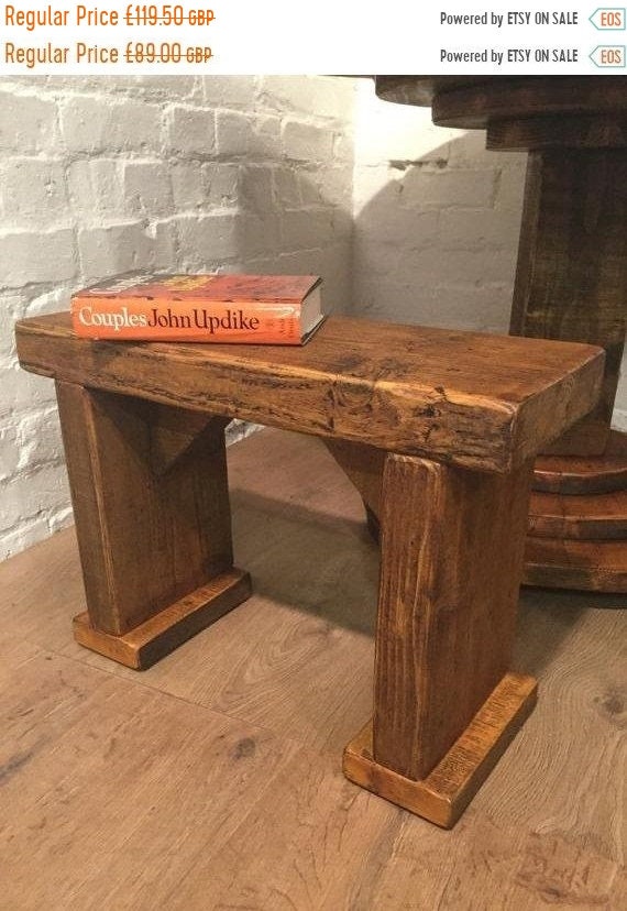 VALENTINE Sale Free Delivery! 3ft Wide-Foot Solid Rustic Vintage Reclaimed Pine Plank Dining Table BENCH - Village Orchard Furniture