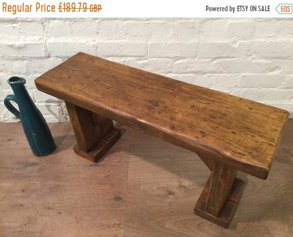BIG Sale 5ft X-Wide Wide-Foot Solid Rustic Vintage Reclaimed Pine Plank Dining Table BENCH - Village Orchard Furniture