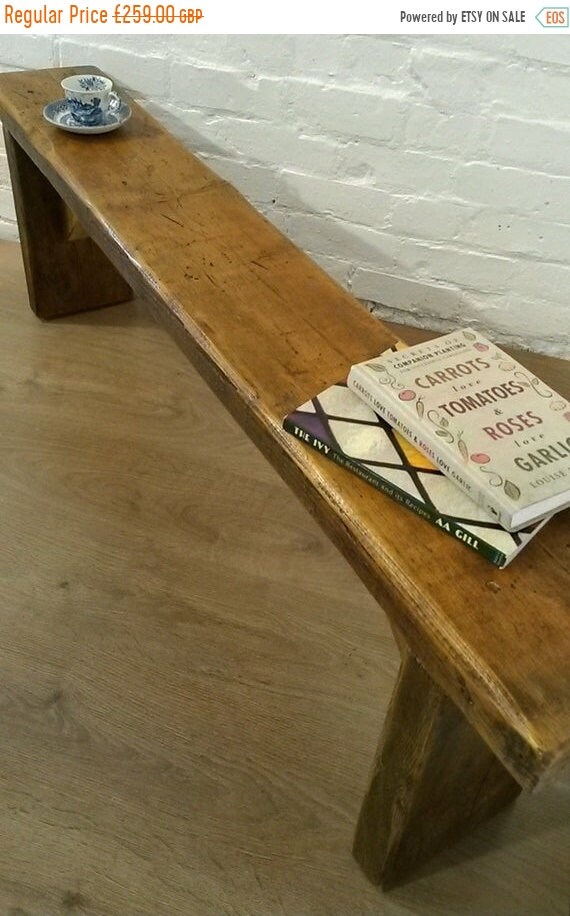Summer Sale Free Delivery 8FT Hand Made Reclaimed Old Pine Beam Solid Wood Dining Bench