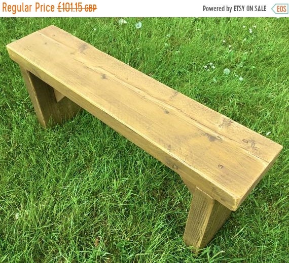 Summer Sale Summer Sale NEW! Golden Oak 3ft Hand Made Reclaimed Old Pine Beam Solid Wood Dining Bench