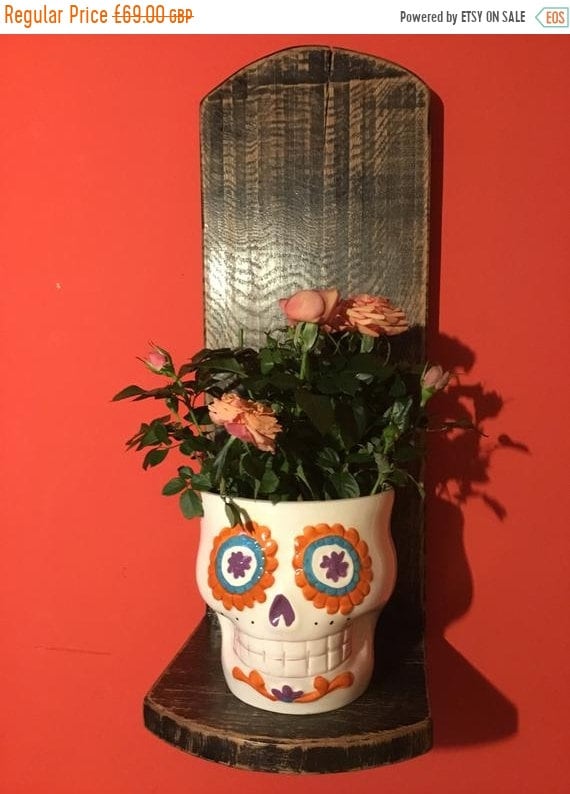 Halloween Sale Huge-Gothic Hand Made Solid Reclaimed English Oak Kitchen Study Bedroom Candle Plantpot Shelf