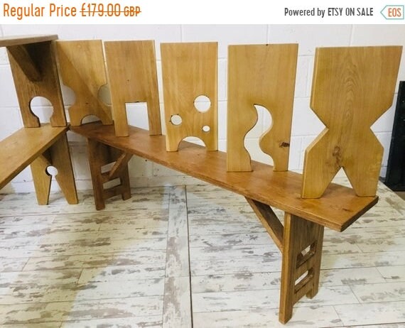 Spring-Sale 3ft OOAK Contemporary Artisan Hand Made Solid Vintage Oak Dining Study Bench - With your LEG Choice!