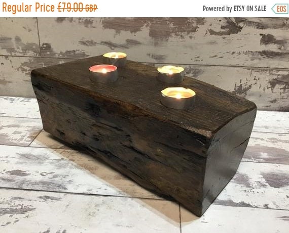 VALENTINE Sale 1800’s Maritime Solid English Oak Ships Beam Reclaimed Candle Shelf - ONLY 1 !