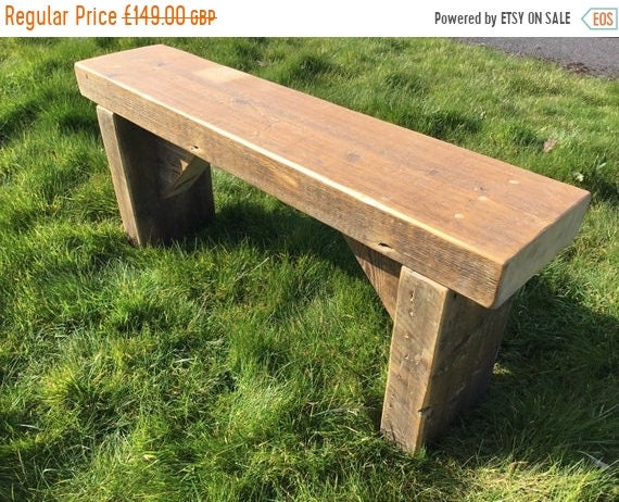Summer Sale 1800’s GARDEN BENCH Hand Made Solid Reclaimed Pine Wood Dining Table Painted Wide Bench - Village Orchard Furniture
