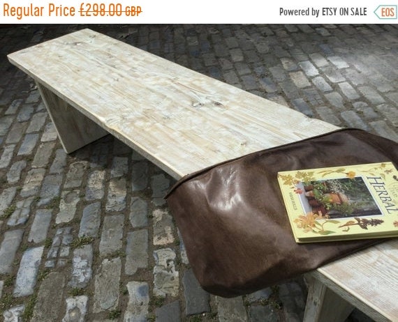 August sale FREE DELIVERY! HUGE 6ft - Chunky Hand Made Solid Wood Pine White Wash Dining Chair Bench *Bespoke - Built To Last*