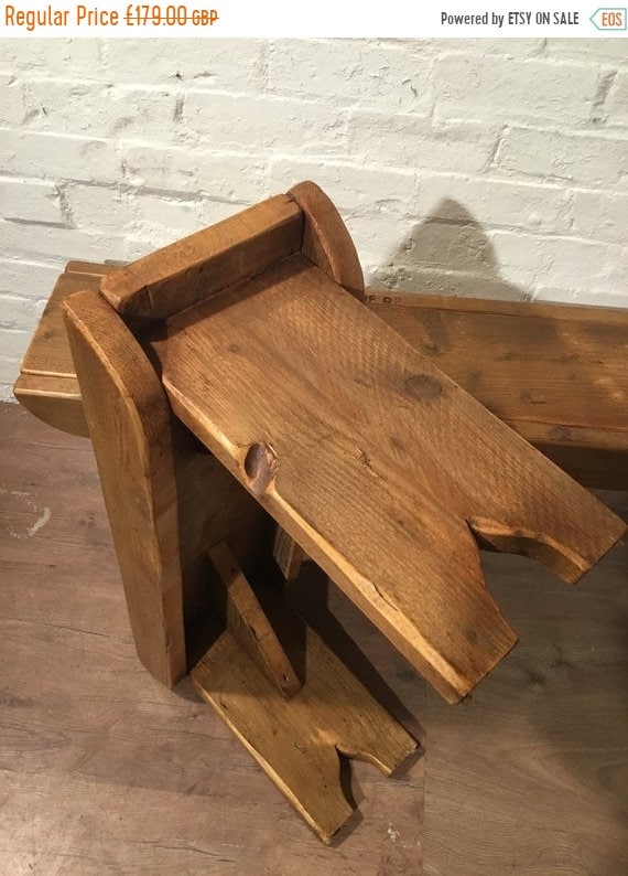Spring Sale Old School Antique 5ft Rustic Solid Reclaimed Old School Pine Dining Plank Table Chair Bench - Village Orchard Furniture
