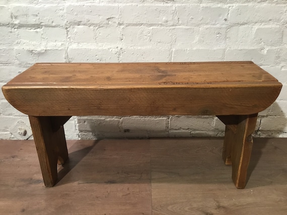 Bonfire Sale / Old School Antique 4ft Rustic Solid Reclaimed Old School Pine Dining Plank Table Chair Bench - Village Orchard Furniture