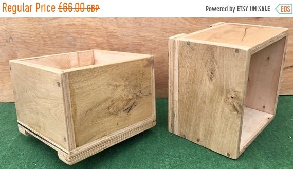 Spring Sale NEW! Square British HandMade Rustic Solid Wood Oak & Ply Garden Flower Trough Planters