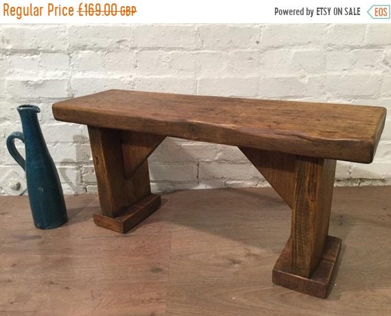Bonfire Sale / X-Wide Wide-Foot Solid Rustic Vintage Reclaimed Pine Plank Dining Table BENCH - Village Orchard Furniture