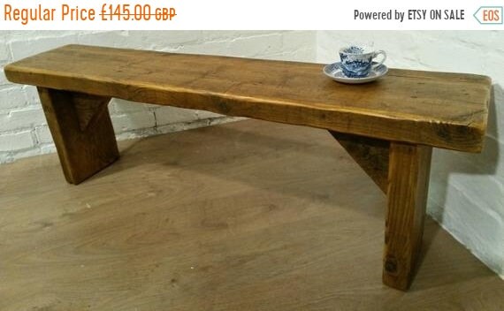 VALENTINE Sale FREE DELIVERY! Extra-Wide 4ft Hand Made Reclaimed Old Pine Beam Solid Wood Dining Bench