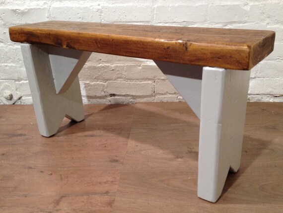 British F&B Painted 3ft Rustic Reclaimed Old Pine Dining Plank Table Chair BENCH - Village Orchard Furniture