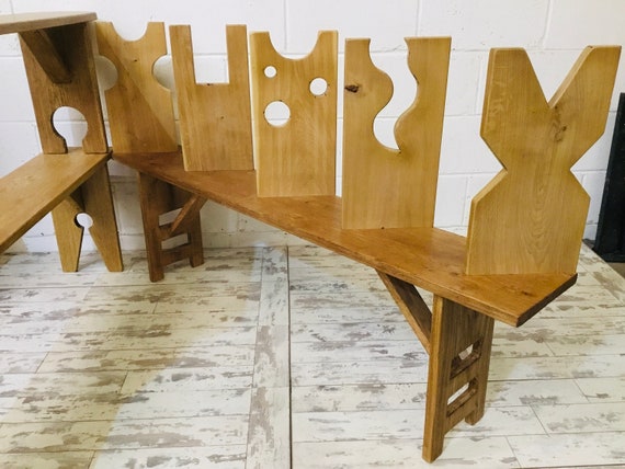 Spring-Sale 4ft OOAK Contemporary Artisan Hand Made Solid Vintage Oak Dining Study Bench - With your LEG Choice!