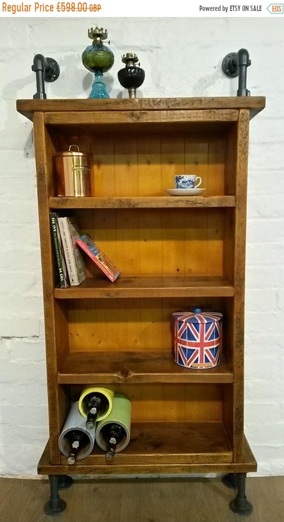 August sale Tall Reclaimed Solid Pine Plank Steel Vintage Scaffold Pipe Industrial Cabinet Bookcase *Bespoke - Built To Last*