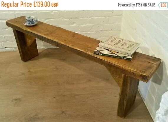 JAN SALE FREE Delivery! 5ft Hand Made Reclaimed Old Pine Beam Solid Wood Dining Bench