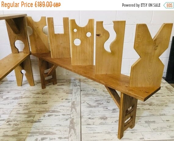 Spring Sale 4ft OOAK Contemporary Artisan Hand Made Solid Vintage Oak Dining Study Bench - With your LEG Choice!