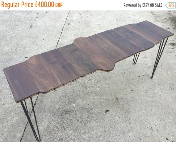 8 SALE 8 6ft Solid Oak, Reclaimed Pine & Contemporary Ply Study Console Hairpin Leg Table - Only This 1 !