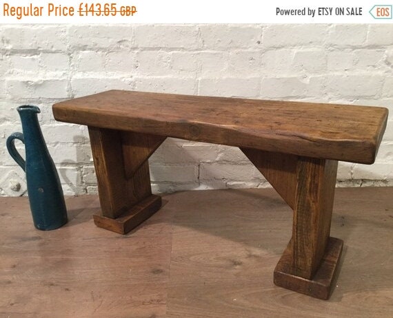 Autumn Sale Summer Sale X-Wide Wide-Foot Solid Rustic Vintage Reclaimed Pine Plank Dining Table BENCH - Village Orchard Furniture