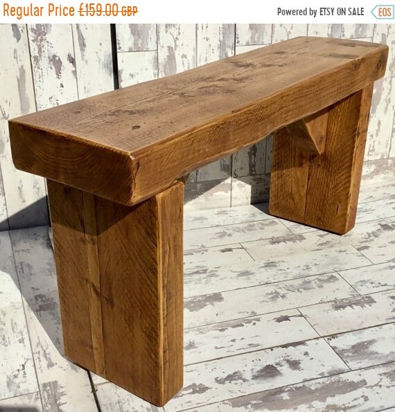 Valentine Sale OLD ENGLISH Chunky 3ft Hand Made Reclaimed Pine Solid Wood Dining Bench