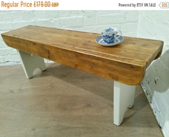 BIG Sale F&B Painted Antique 4ft Rustic Reclaimed Old Pine Dining Plank Table Chair Bench - Village Orchard Furniture