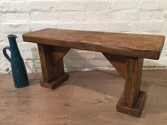 Summer Sale X-Wide Wide-Foot Solid Rustic Vintage Reclaimed Pine Plank Dining Table BENCH - Village Orchard Furniture