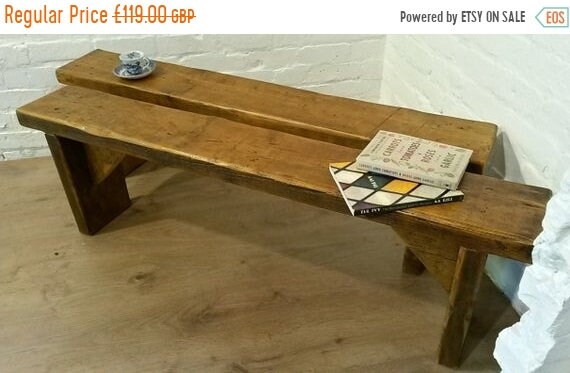 Xmas Sale FREE Delivery! 3ft Hand Made Reclaimed Old Pine Beam Solid Wood Dining Bench