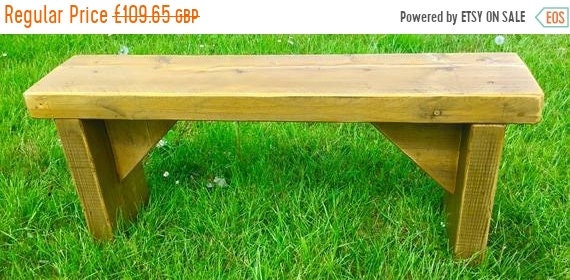 Summer Sale Summer Sale NEW! ALL Free Delivery! Golden Oak 5ft Hand Made Reclaimed Old Pine Beam Solid Wood Dining Bench