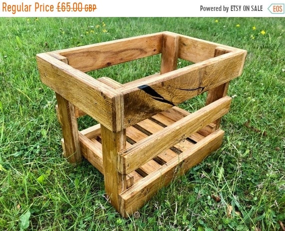 Xmas SALE British Hand Made Rustic Solid Oak Wood & Ply Kitchen Island Fruit Crates