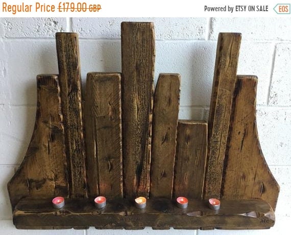 Xmas Sale Big! HandMade Reclaimed Timber Beams Candle Floating Shelf