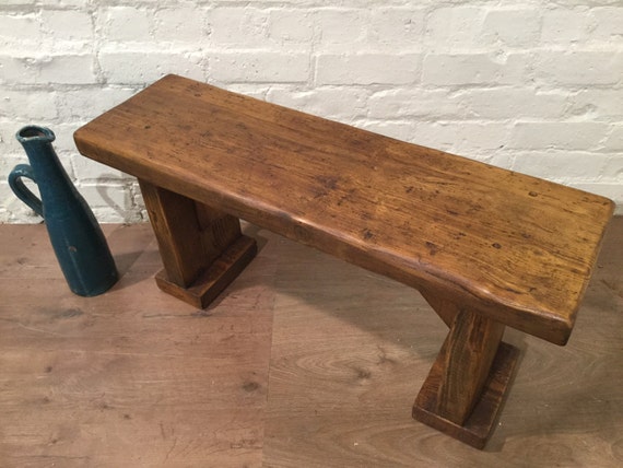 5ft X-Wide Wide-Foot Solid Rustic Vintage Reclaimed Pine Plank Dining Table BENCH - Village Orchard Furniture