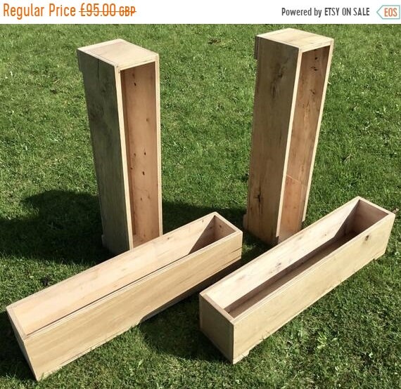 VALENTINE Sale LARGE - NEW! British Hand Made Rustic Solid Wood Oak Garden Flower Box Trough Planters