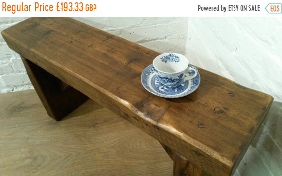 HUGE Sale Free Delivery! 3ft CHURCH Beam Solid Rustic Wood Reclaimed Pine Dining Table Chair Vintage Bench - Village Orchard Furniture