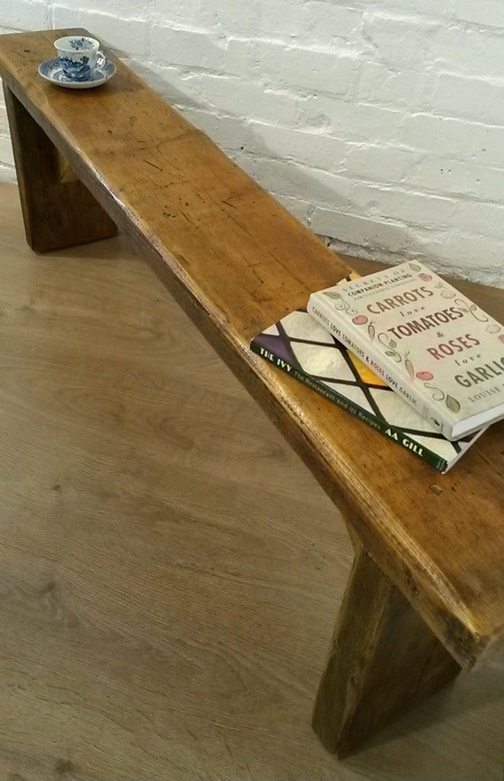 FREE DELIVERY! GARDEN 100cm Hand Made Reclaimed Pine Beam Solid Wood Dining Bench