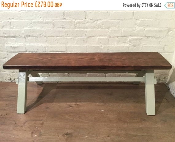 Xmas Sale Free Delivery - Our Architects Bench - HandMade in Solid Pine with a Huge Douglas Fir Wood Beam - Village Orchard Furniture