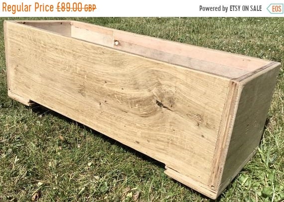 XMAS Sale NEW! British Hand Made Rustic Solid Wood Oak & Ply Garden Flower Trough Planters