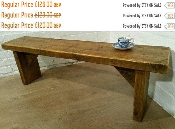 VALENTINE Sale FREE DELIVERY! Extra-Wide 1 metre 100cm Hand Made Reclaimed Old Pine Beam Solid Wood Dining Bench