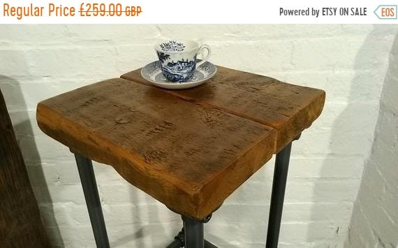 Halloween Sale FREE DELIVERY! Reclaimed Church Beams Wood Galvanised Steel Pipe Industrial Kitchen Bar Stool