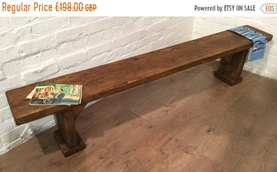 Valentine Sale 6ft X-Wide WideFoot Solid Rustic Vintage Reclaimed Pine Plank Dining Table BENCH - Village Orchard Furniture